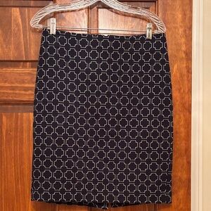 Talbots Black and White Patterned Pencil Skirt